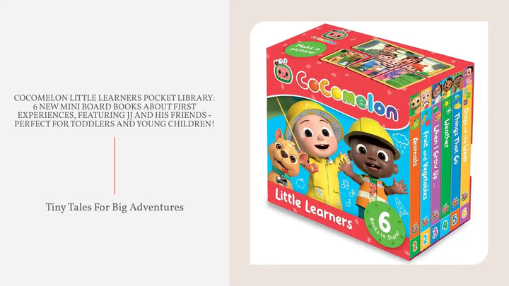 CoComelon Little Learners Pocket Library: 6 new mini board books about first experiences, featuring JJ and his friends - perfect for toddlers and young children! by@Outfy