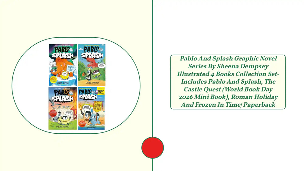 Pablo and Splash Graphic Novel Series by Sheena Dempsey Illustrated 4 Books Collection Set- Includes Pablo and Splash, The Castle Quest (World Book Day 2026 Mini Book), Roman Holiday and Frozen in Time| Paperback by@Outfy