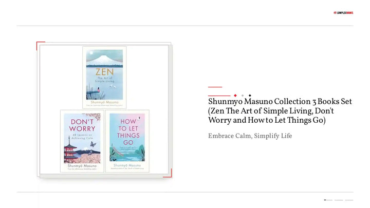 Shunmyo Masuno Collection 3 Books Set (Zen The Art of Simple Living, Don't Worry and How to Let Things Go) by@Outfy