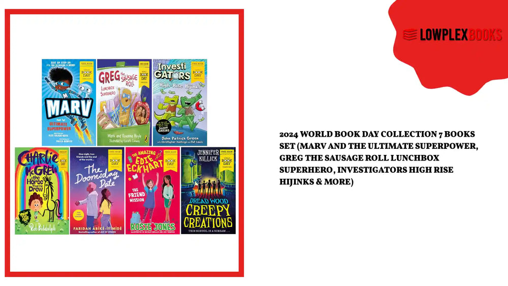 2024 World Book Day Collection 7 Books Set (Marv and the Ultimate Superpower, Greg the Sausage Roll Lunchbox Superhero, Investigators High Rise Hijinks &amp; More) by@Outfy