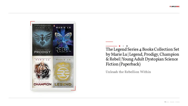 The Legend Series 4 Books Collection Set by Marie Lu | Legend, Prodigy, Champion &amp; Rebel | Young Adult Dystopian Science Fiction (Paperback) by@Outfy