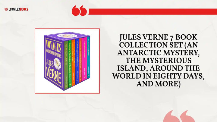 Jules Verne 7 Book Collection Set (An Antarctic Mystery, The Mysterious Island, Around The World In Eighty Days, And More) by@Outfy