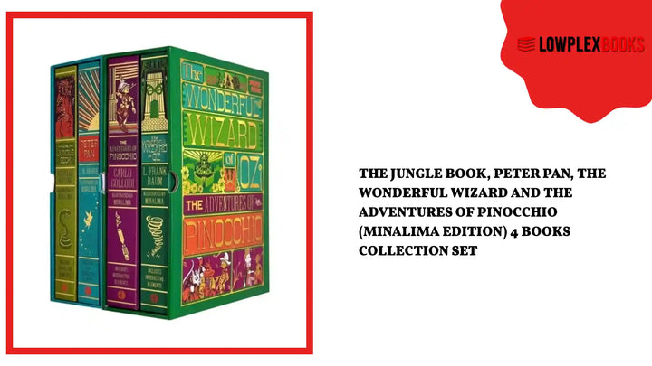 The Jungle Book, Peter Pan, The Wonderful Wizard and The Adventures of Pinocchio (Minalima Edition) 4 Books Collection Set by@Outfy