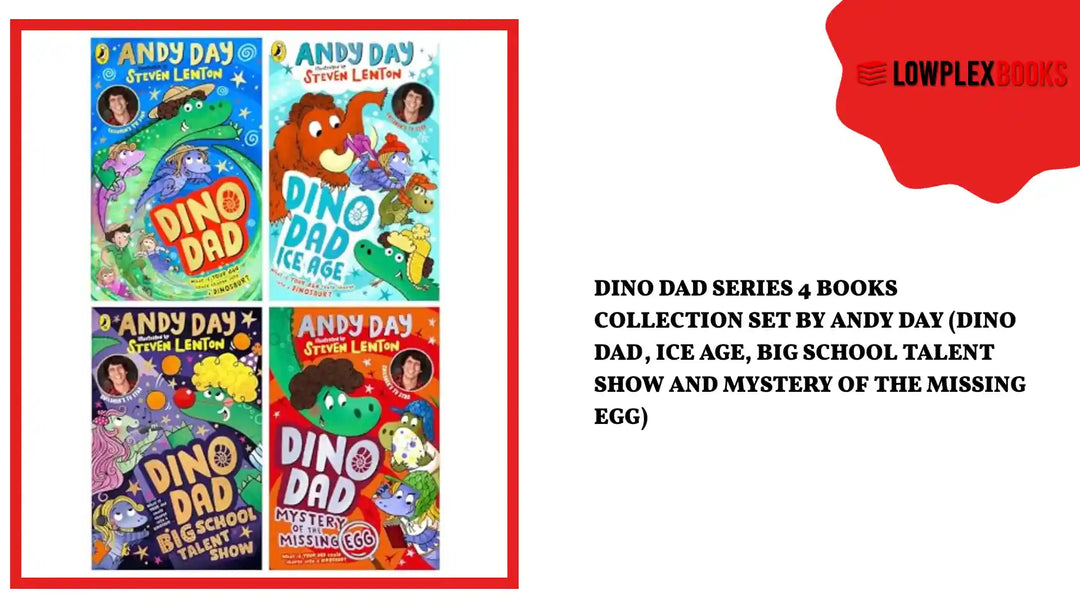 Dino Dad Series 4 Books Collection Set By Andy Day (Dino Dad, Ice Age, Big School Talent Show and Mystery of the Missing Egg) by@Outfy
