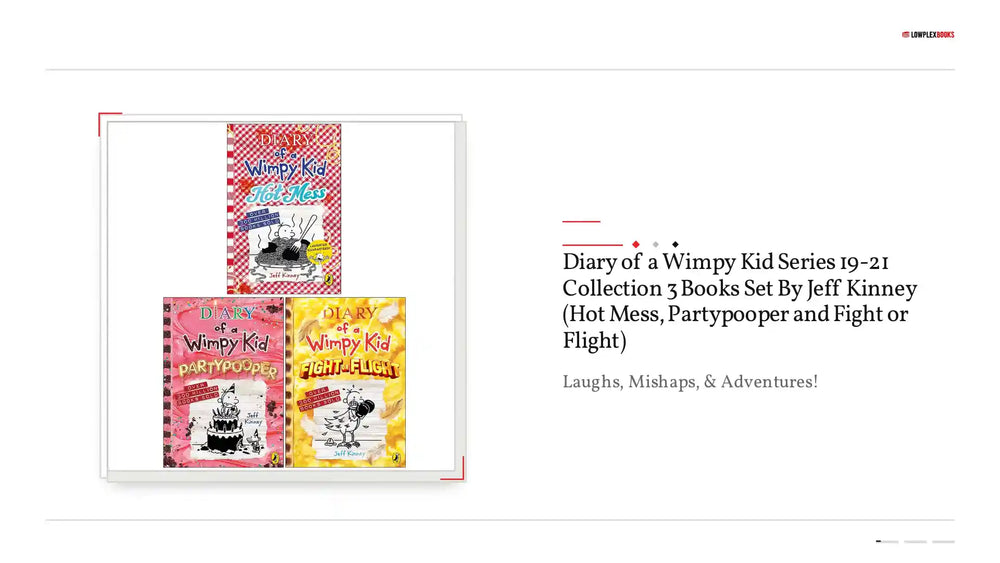 Diary of a Wimpy Kid Series 19-21 Collection 3 Books Set By Jeff Kinney (Hot Mess, Partypooper and Fight or Flight) by@Outfy