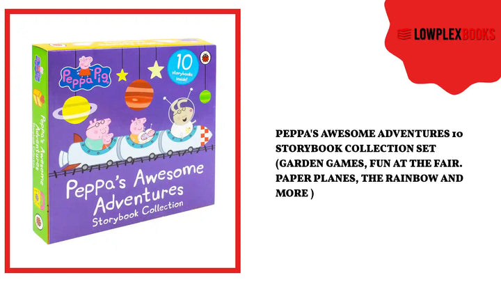 Peppa's Awesome Adventures 10 Storybook Collection Set (Garden Games, Fun At The Fair. Paper Planes, The Rainbow And More ) by@Outfy