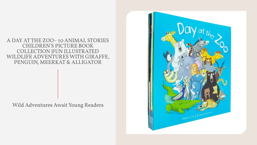 A Day at the Zoo&ndash; 10 Animal Stories Children's Picture Book Collection |Fun Illustrated Wildlife Adventures with Giraffe, Penguin, Meerkat &amp; Alligator by@Outfy