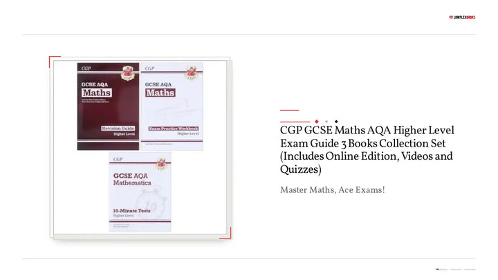 CGP GCSE Maths AQA Higher Level Exam Guide 3 Books Collection Set (Includes Online Edition, Videos and Quizzes) by@Outfy