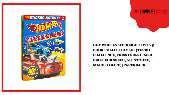 Hot Wheels Sticker Activity 5 Book Collection Set (Turbo Challenge, Criss Cross Crash, Built For Speed, Stunt Zone, Made To Race) | Paperback by@Outfy
