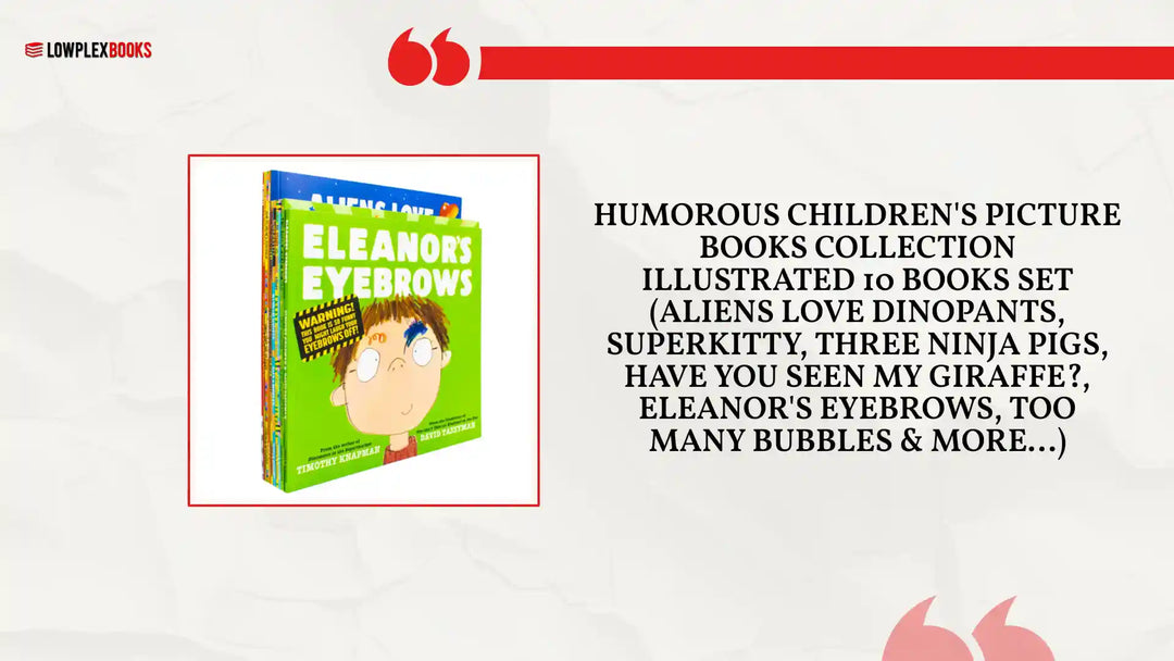 Humorous Children's Picture Books Collection Illustrated 10 Books Set (Aliens Love Dinopants, Superkitty, Three Ninja Pigs, Have You Seen My Giraffe?, Eleanor's Eyebrows, Too Many Bubbles &amp; More...) by@Outfy