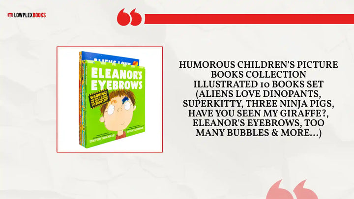 Humorous Children's Picture Books Collection Illustrated 10 Books Set (Aliens Love Dinopants, Superkitty, Three Ninja Pigs, Have You Seen My Giraffe?, Eleanor's Eyebrows, Too Many Bubbles &amp; More...) by@Outfy