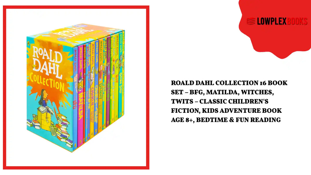 Roald Dahl Collection 16 Book Set &ndash; BFG, Matilda, Witches, Twits &ndash; Classic Children's Fiction, Kids Adventure Book Age 8+, Bedtime &amp; Fun Reading by@Outfy