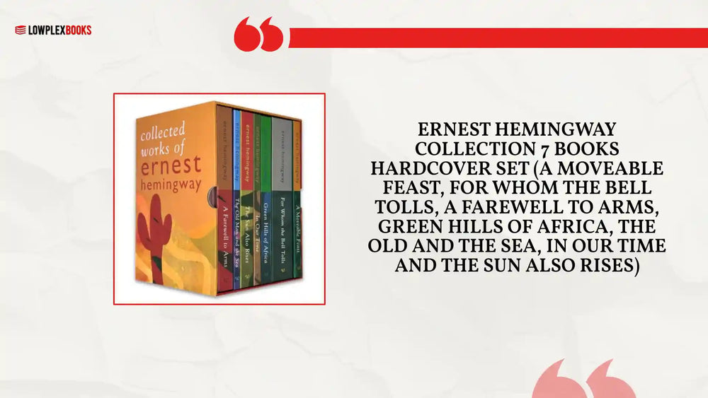 Ernest Hemingway Collection 7 Books Hardcover Set (A Moveable Feast, For Whom The Bell Tolls, A Farewell To Arms, Green Hills Of Africa, The Old and The Sea, In Our Time and The Sun Also Rises) by@Outfy