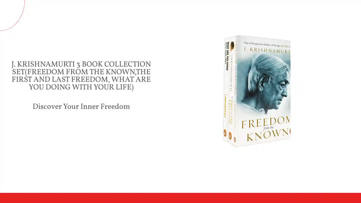 J. Krishnamurti 3 Book Collection Set(Freedom from the known,The first and last freedom, What are you doing with your life) by@Outfy
