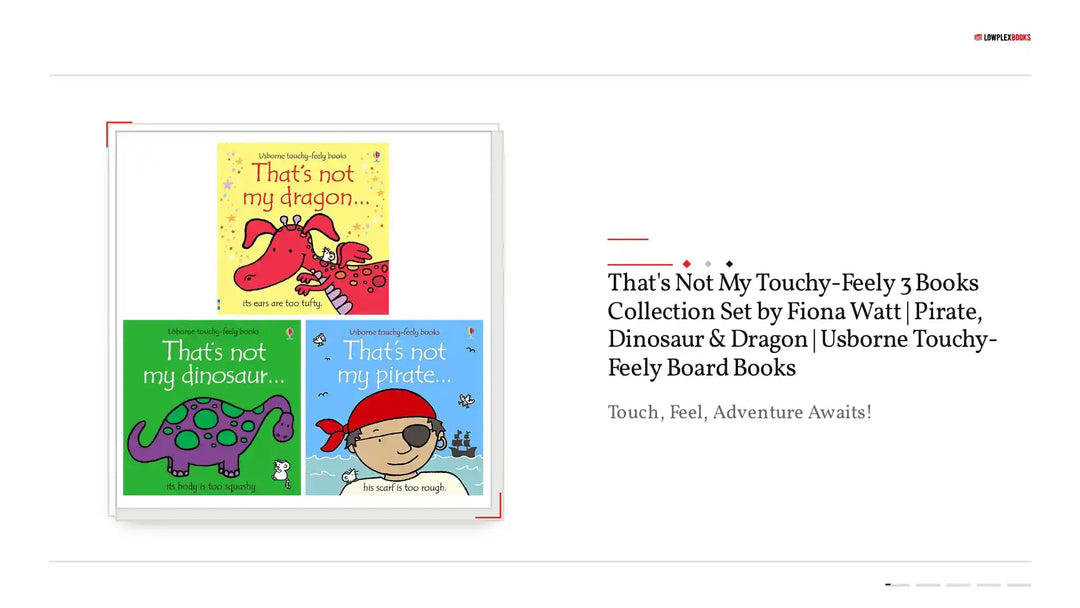 That's Not My Touchy-Feely 3 Books Collection Set by Fiona Watt | Pirate, Dinosaur &amp; Dragon | Usborne Touchy-Feely Board Books by@Outfy