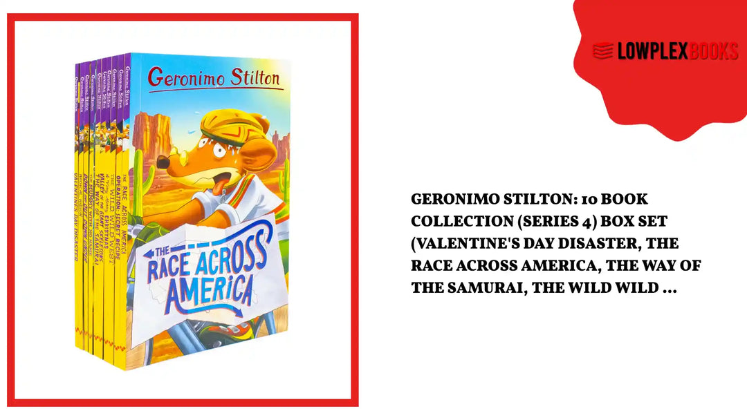 Geronimo Stilton: 10 Book Collection (Series 4) Box Set (Valentine's Day Disaster, The Race Across America, The Way of the Samurai, The Wild Wild ... by@Outfy