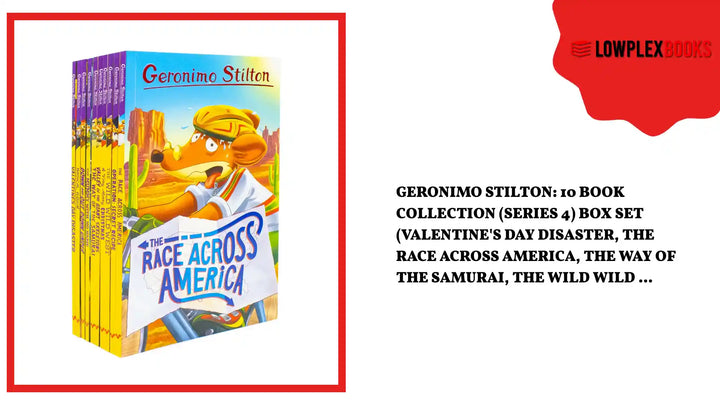 Geronimo Stilton: 10 Book Collection (Series 4) Box Set (Valentine's Day Disaster, The Race Across America, The Way of the Samurai, The Wild Wild ... by@Outfy