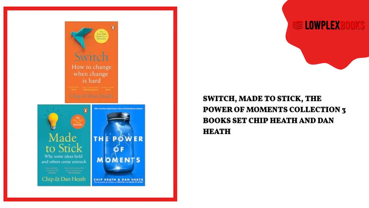 Switch, Made to Stick, The Power of Moments Collection 3 Books Set Chip Heath and Dan Heath by@Outfy