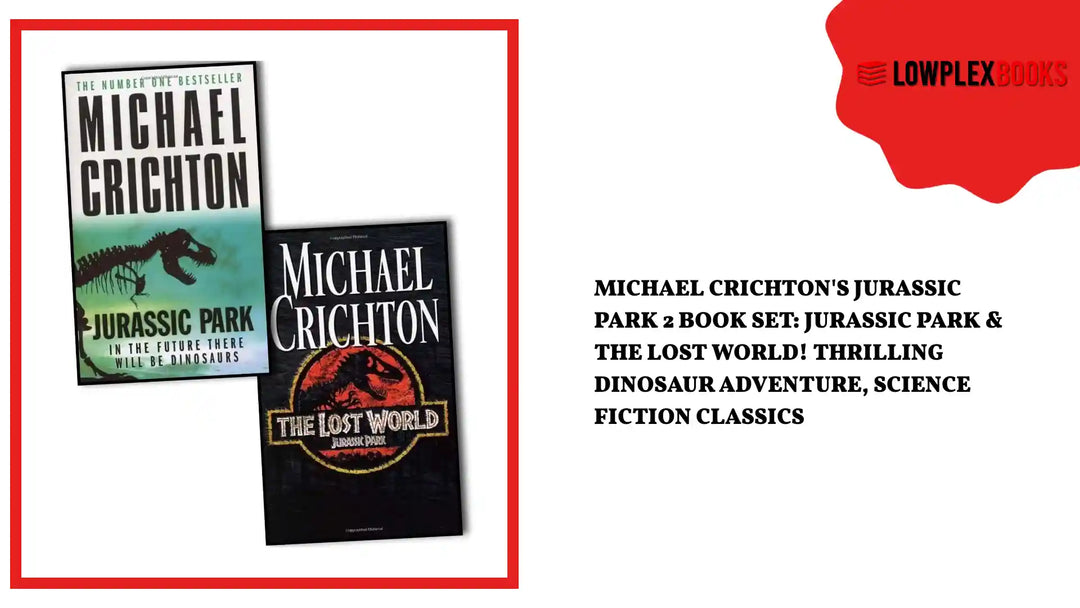 Michael Crichton's Jurassic Park 2 Book Set: Jurassic Park &amp; The Lost World! Thrilling Dinosaur Adventure, Science Fiction Classics by@Outfy
