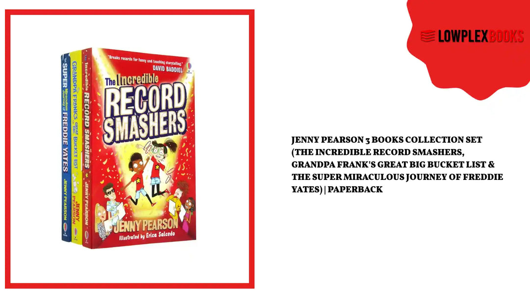 Jenny Pearson 3 Books Collection Set (The Incredible Record Smashers, Grandpa Frank's Great Big Bucket List &amp; The Super Miraculous Journey of Freddie Yates) | Paperback by@Outfy