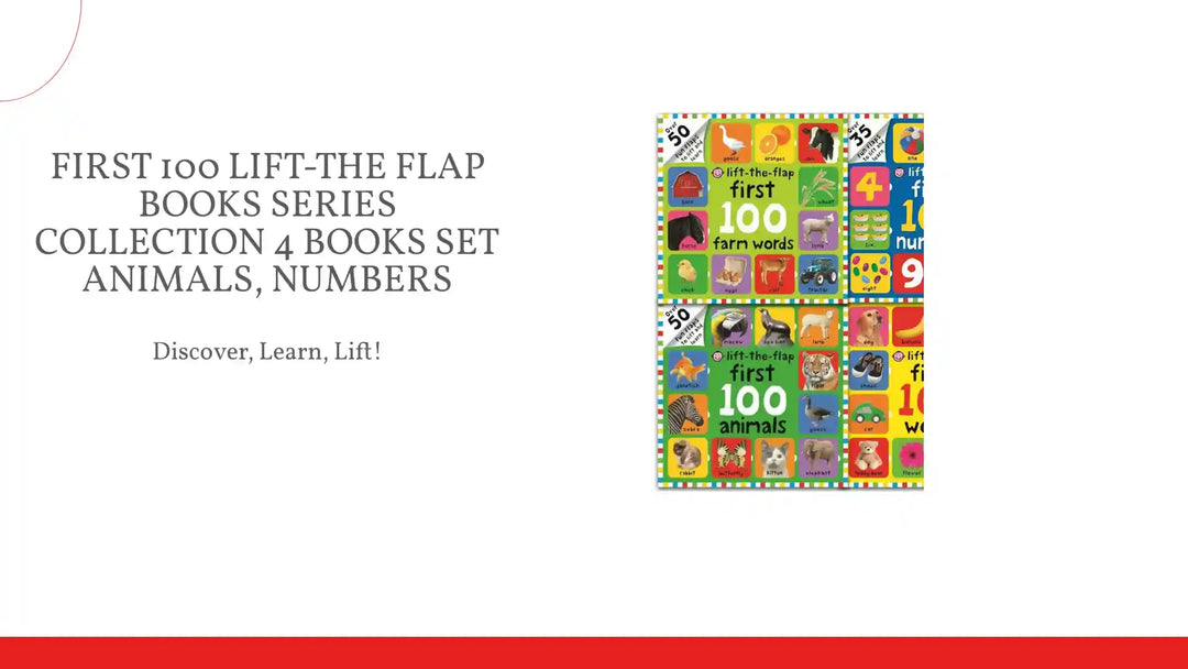 First 100 Lift-the Flap Books Series Collection 4 Books Set Animals, Numbers by@Outfy