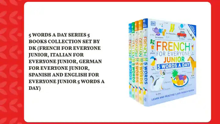 5 Words a Day series 5 Books Collection Set By DK (French for Everyone Junior, Italian for Everyone Junior, German for Everyone Junior, Spanish and English for Everyone Junior 5 Words a Day) by@Outfy