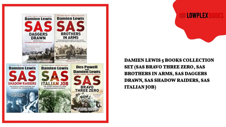 Damien Lewis 5 Books Collection Set (SAS Bravo Three Zero, SAS Brothers in Arms, SAS Daggers Drawn, SAS Shadow Raiders, SAS Italian Job) by@Outfy