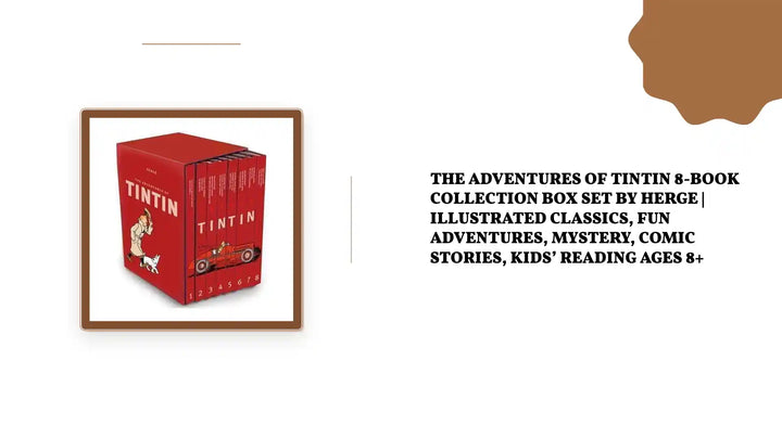 The Adventures of Tintin 8-Book Collection Box Set by Herge | Illustrated classics, fun adventures, mystery, comic stories, kids&rsquo; reading ages 8+ by@Outfy
