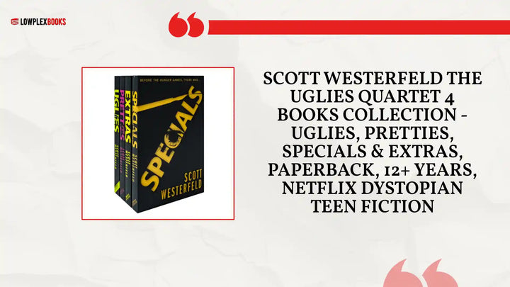 Scott Westerfeld The Uglies Quartet 4 Books Collection - Uglies, Pretties, Specials &amp; Extras, Paperback, 12+ Years, netflix dystopian teen fiction by@Outfy