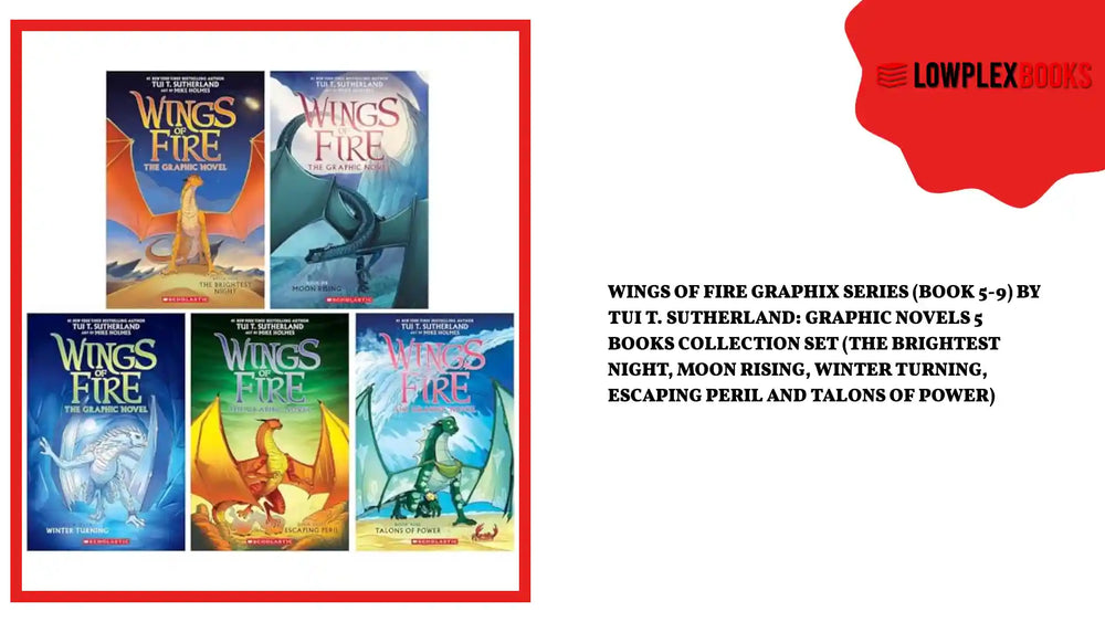 Wings of Fire Graphix Series (Book 5-9) By Tui T. Sutherland: Graphic Novels 5 Books Collection Set (The Brightest Night, Moon Rising, Winter Turning, Escaping Peril and Talons Of Power) by@Outfy