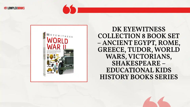 DK Eyewitness Collection 8 Book Set &ndash; Ancient Egypt, Rome, Greece, Tudor, World Wars, Victorians, Shakespeare &ndash; Educational Kids History Books Series by@Outfy