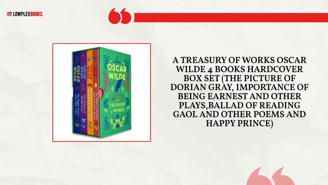 A Treasury of Works Oscar Wilde 4 Books Hardcover Box Set (The Picture of Dorian Gray, Importance of Being Earnest and Other Plays,Ballad of Reading Gaol and Other Poems and Happy Prince) by@Outfy
