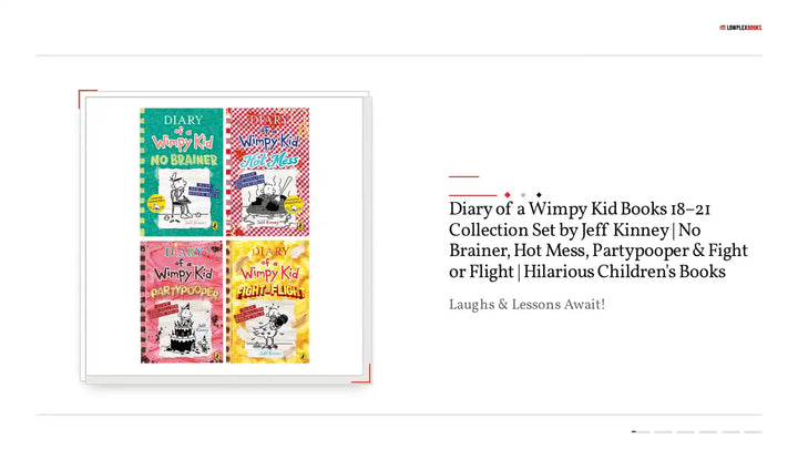 Diary of a Wimpy Kid Books 18&ndash;21 Collection Set by Jeff Kinney | No Brainer, Hot Mess, Partypooper &amp; Fight or Flight | Hilarious Children's Books by@Outfy