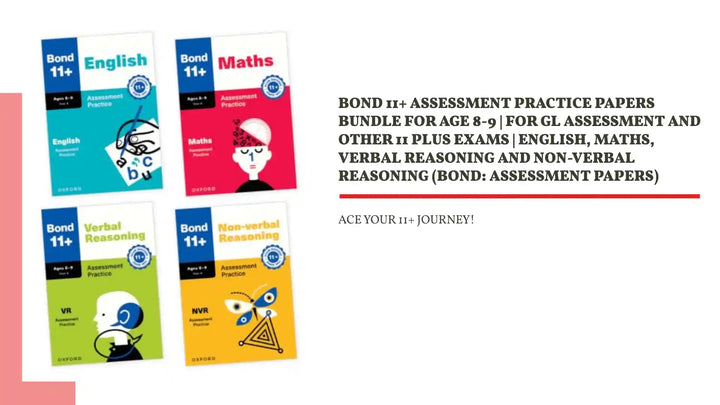 Bond 11+ Assessment Practice Papers Bundle for Age 8-9 | For GL Assessment and other 11 plus exams | English, Maths, Verbal Reasoning and Non-verbal Reasoning (Bond: Assessment Papers) by@Outfy