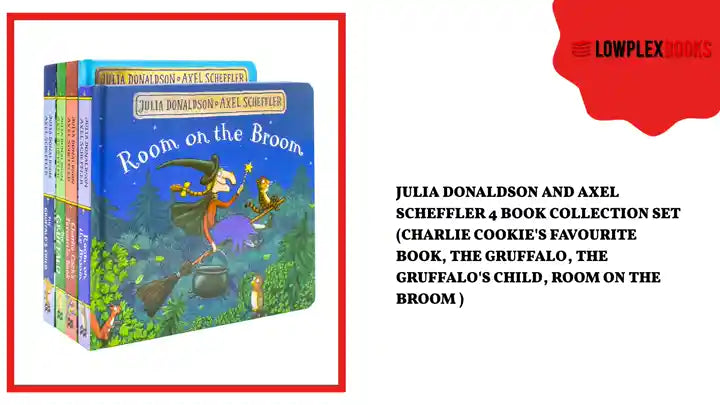 Julia Donaldson And Axel Scheffler 4 Book Collection Set (Charlie Cookie's Favourite Book, The Gruffalo, The Gruffalo's Child, Room On The Broom ) by@Outfy
