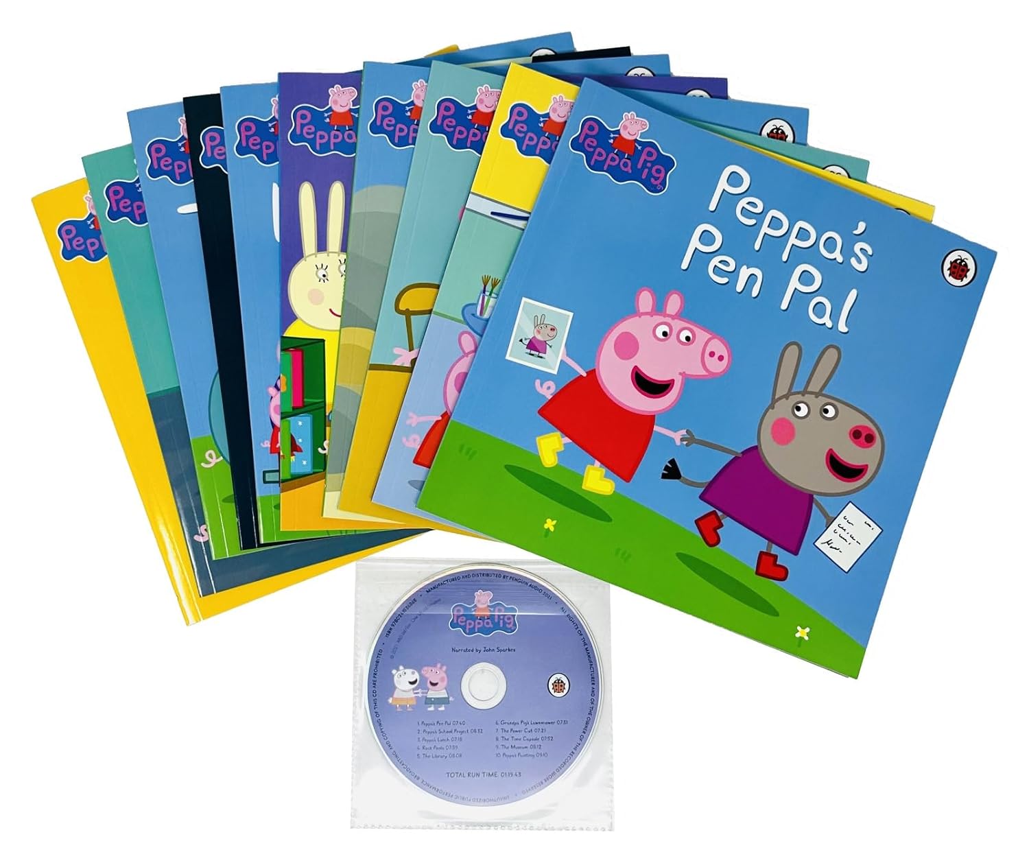 Peppa Pig Collection 10 Books Set in a Purple Gift Bag With Audio