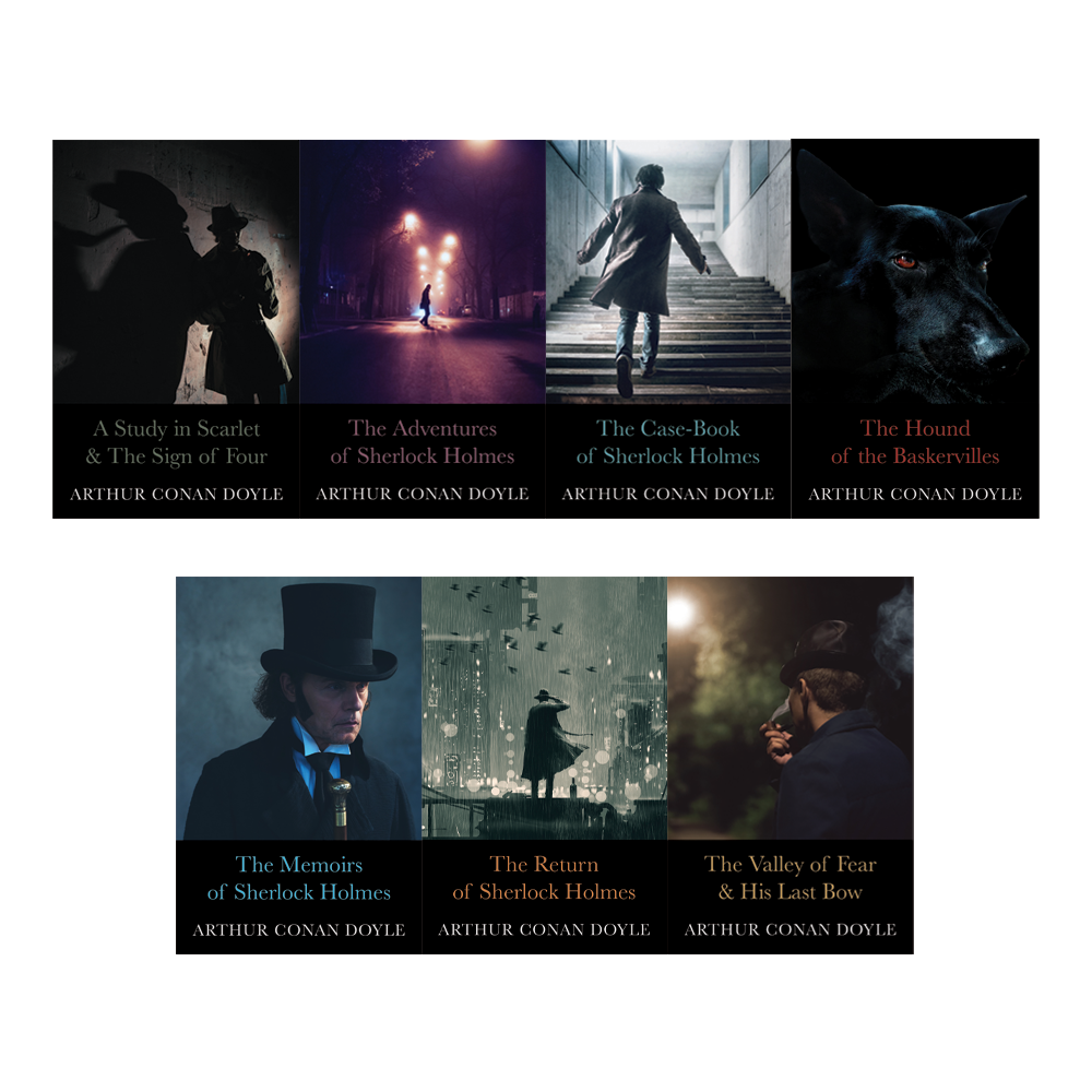 Sherlock Holmes Series Complete Collection 7 Books Set by Arthur Conan Doyle – Classic Detective Mystery Book Set for Sherlock Fans & Crime Fiction