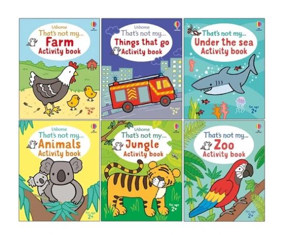 Usborne That's Not My Activity Book Series 6 Books Collection Set | Zoo, Jungle, Animals, Under the Sea, Things That Go & Farm