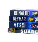 Football Icons 4 Book Set Collection (Messi, Ronaldo, Neymar, Suarez) by Luca Caioli