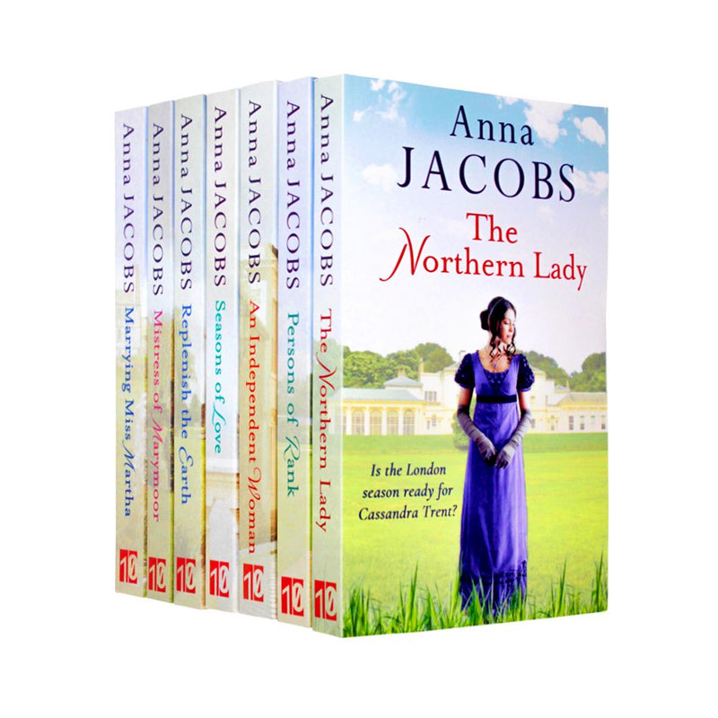 Anna Jacobs Collection 7 Books Set (The Northern Lady, Persons of Rank, Marrying Miss Martha, Mistress of Marymoor, Replenish the Earth, Seasons of Love, An Independent Woman)