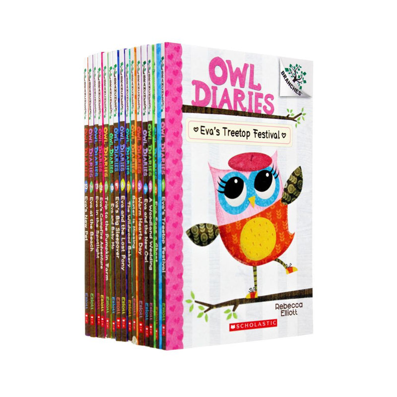 Owl Diaries Collection 1-15 Books Set By Rebecca Elliott (Eva's Tree Top Festival, Eva Sees A Ghost..& Many More!)