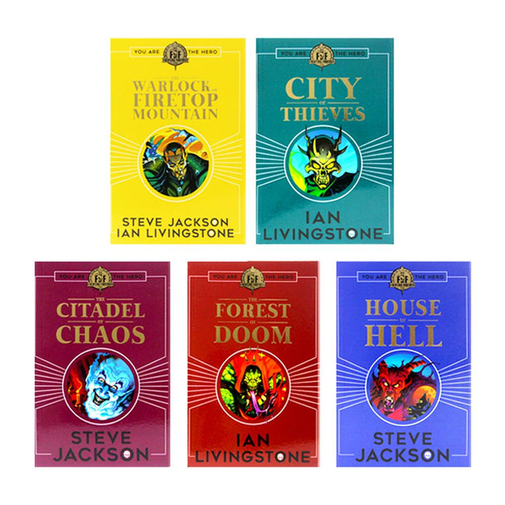 Fighting Fantasy 5-Book Set 1-5 by Ian Livingstone & Steve Jackson| Interactive Adventure Books,Role-Playing, Magic Quests & Choose Your Own Adventure