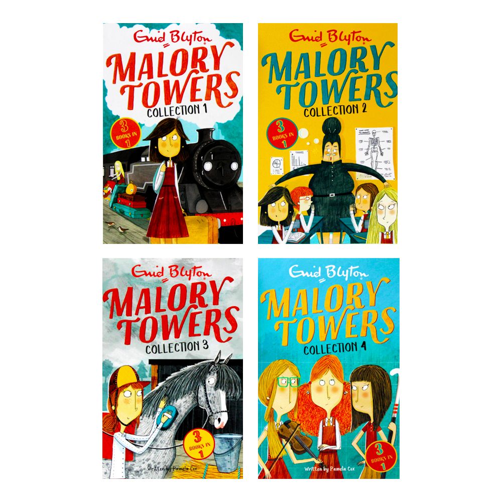 Enid Blyton Malory Towers 4-Book Set – 12 Story Collection: First Term, Second Form, Third Year, Upper Fourth | Classic School Stories for 12+ years