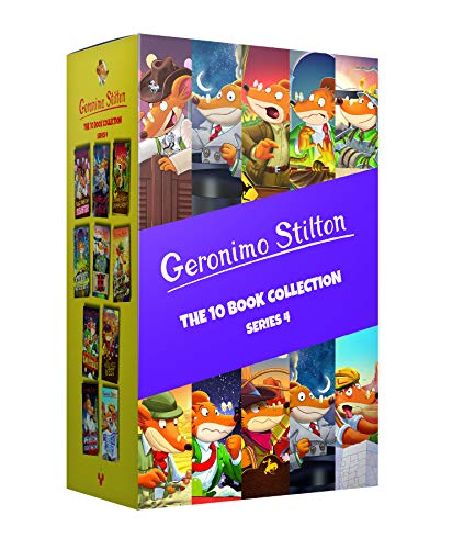 Geronimo Stilton: 10 Book Collection (Series 4) Box Set (Valentine's Day Disaster, The Race Across America, The Way of the Samurai, The Wild Wild ...