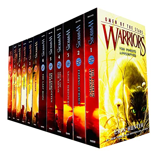 Warrior Cats Volume 13 to 24 Books Collection Set (The Complete Third Series (Warriors: Power of Three Volume 13 to 18) & The Complete Fourth Series (Warriors: Omen Of The Stars Volume 19 to 24)