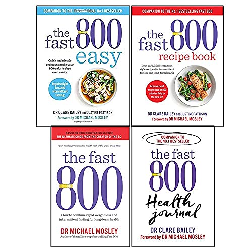 The Fast 800 Series Collection 4 Books Set (Easy, Recipe Book, Weight loss, Health Journal)