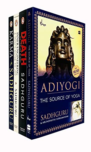 Sadhguru Collection 4 Books Set (Adiyogi The Source of Yoga, Death, Inner Engineering, Karma)