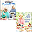 The Complete Aga Cookbook & Fast Cakes Easy Bakes In Minutes By Mary Berry 2 Books Collection Set