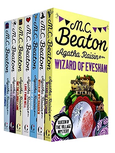 M C Beaton Agatha Raisin Series 8-14 Collection 7 Books Set (Wizard of Evesham, Witch of Wyckhadden, Fairies of Fryfam, Love from Hell, Day the Floods Came, Curious Curate, Haunted House)