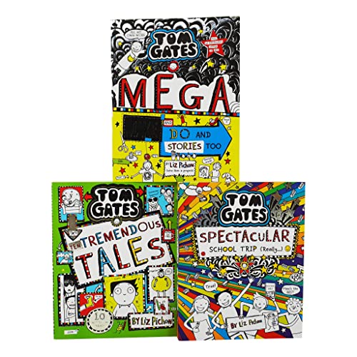 Tom Gates Series 3 Books Collection Set (16 to 18) [Mega Make and Do and Stories Too!, Spectacular School Trip (Really...) & Ten Tremendous Tales]